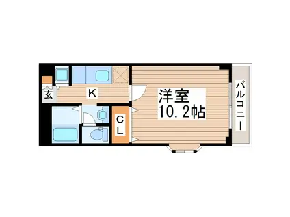 ビューハイツK(1K/3階)の間取り写真