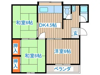 コーポ庄司(3DK/1階)の間取り写真