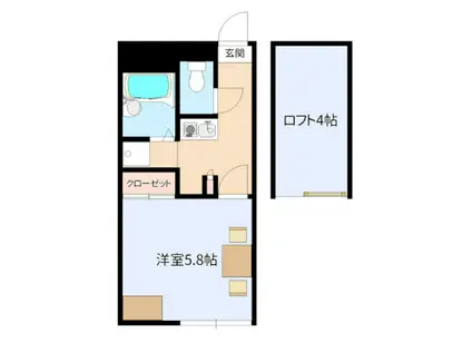 プチ・フルール(1K/1階)の間取り写真