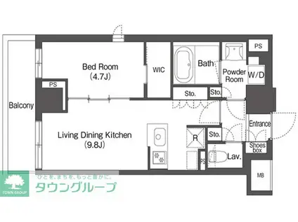 コンフォリア森下リバーサイド(1LDK/2階)の間取り写真