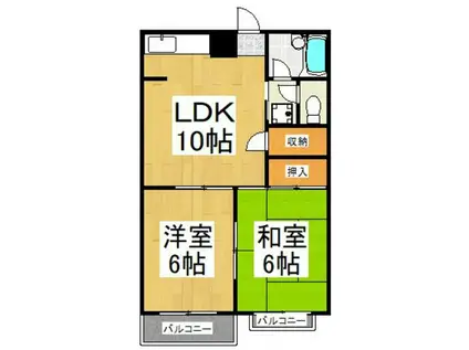 セント光ヶ丘I(2LDK/1階)の間取り写真