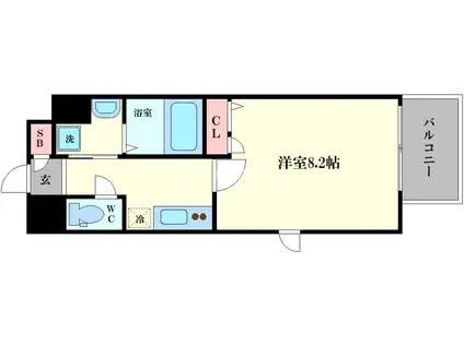 ディクス梅田東レジデンス(1K/5階)の間取り写真