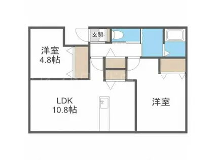 メープルHM(2LDK/2階)の間取り写真