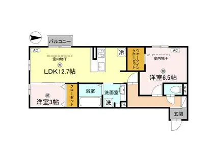 D-REGALO成和(2LDK/2階)の間取り写真