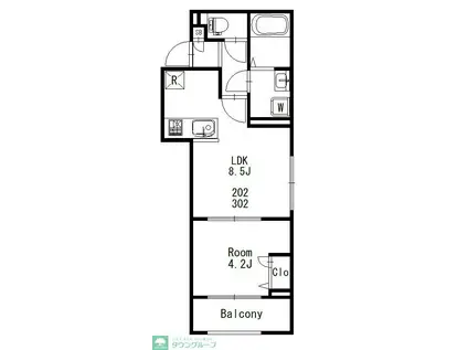 LA PAUSE 北千住(1LDK/3階)の間取り写真