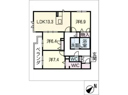 シャルドネ(3LDK/3階)の間取り写真