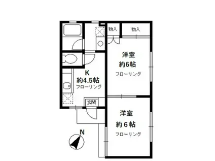 エトワール(2K/1階)の間取り写真