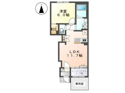 緑が丘4丁目アパート(1LDK/1階)の間取り写真