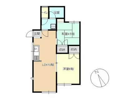 瑪羅英帝3BAN館C(2LDK/1階)の間取り写真