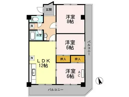 ベルティカル曙(3LDK/3階)の間取り写真