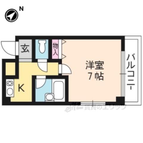 フォルム御陵(1K/6階)の間取り写真