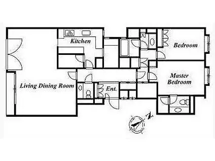 フォレストテラス松濤(2LDK/3階)の間取り写真