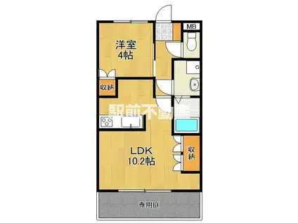 アーバンヴィレッジA(1LDK/1階)の間取り写真