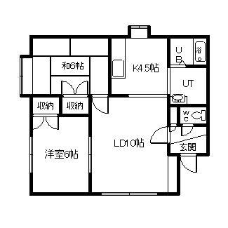 リバーサイド秋月橋NO.2(2LDK/2階)の間取り写真