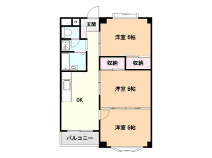 ニューブライトマンション(3DK/1階)の間取り写真