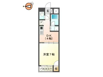 セ・ミュー川内 II(1DK/2階)の間取り写真