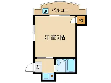 三晃ハイツ(1K/2階)の間取り写真