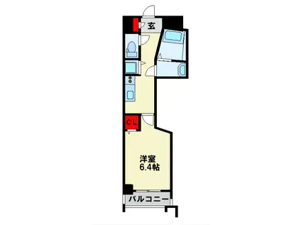 アベニール幸(1K/10階)の間取り写真