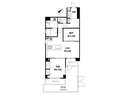 パルス門前仲町アネスタージュ(1SLDK/1階)の間取り写真