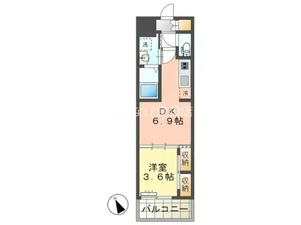 MELIV三好ケ丘(1DK/4階)の間取り写真