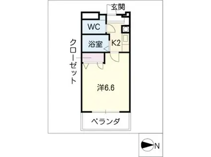 LIFE壱番館(1K/2階)の間取り写真