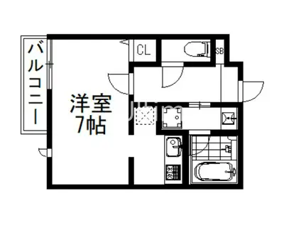 メゾンドゥース丹波橋(1K/3階)の間取り写真
