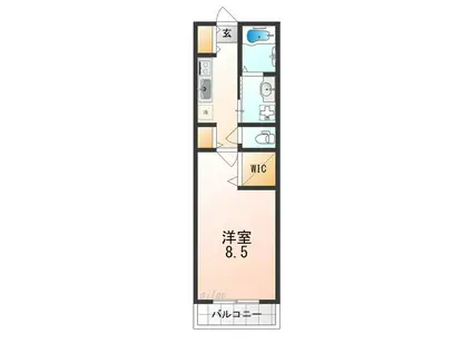 ディオコーポ北花田イースト(1K/1階)の間取り写真