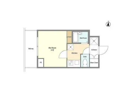 アクシーズタワー川口幸町II(1K/3階)の間取り写真