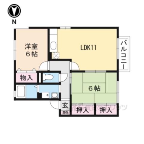 コーポはおりや(2LDK/2階)の間取り写真