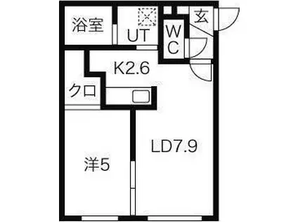 G・AMENITIES南4条(1LDK/4階)の間取り写真