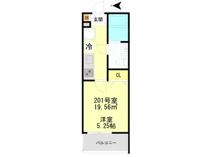 CFジオーレ大師東門前(1K/2階)の間取り写真