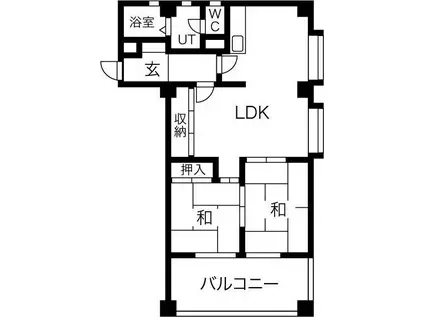 フローラルコート(2LDK/5階)の間取り写真