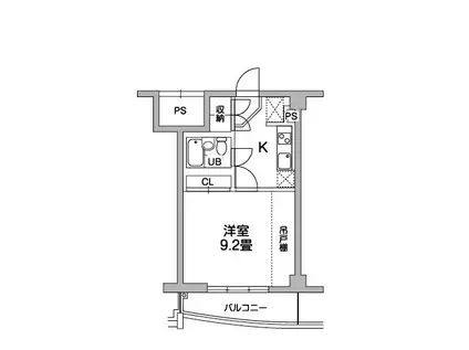ティーズガーデン稲城(1K/2階)の間取り写真