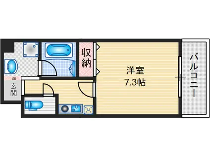 エルカーサ正雀II(1K/2階)の間取り写真