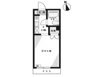 ハウススター富士見台(ワンルーム/1階)の間取り写真