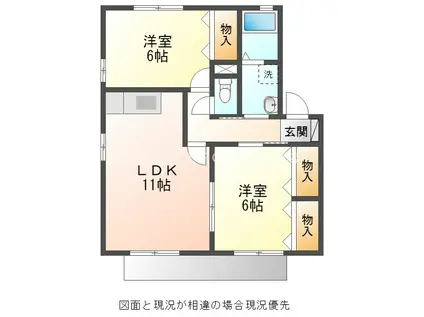 セジュール八幡(2LDK/2階)の間取り写真