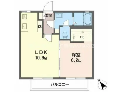 FRAGRANCEみゆき(1LDK/1階)の間取り写真