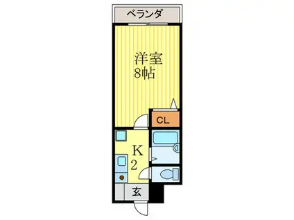 第4マインたなべ(1K/3階)の間取り写真