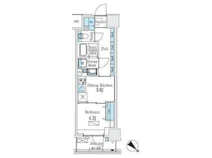 URBAN BREEZE 巣鴨(1DK/2階)の間取り写真