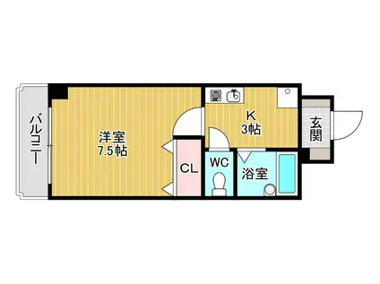 サニーライトビル(1K/2階)の間取り写真