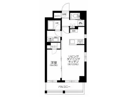 ハーモニーレジデンス新宿御苑THEイースト(1LDK/3階)の間取り写真