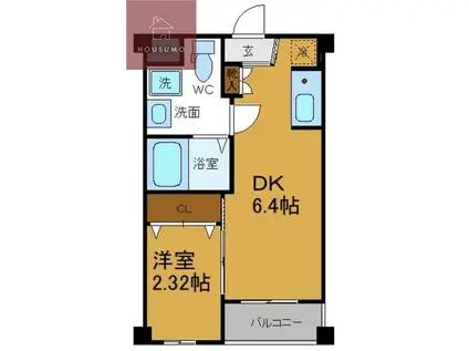 コバルト森ノ宮イースト(1DK/2階)の間取り写真