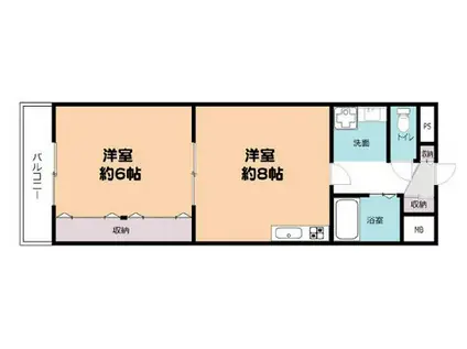 フレックス中山手(1DK/3階)の間取り写真