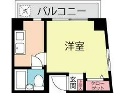 リバーサイドレジデンス(1K/2階)の間取り写真