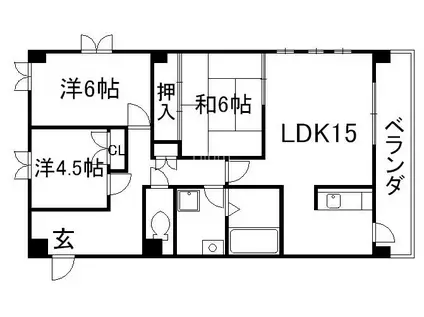 サンシャインウエノ(3LDK/1階)の間取り写真