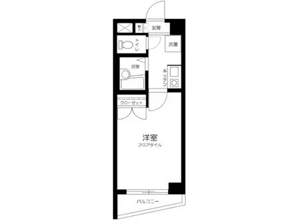 プレール荏原中延(1K/4階)の間取り写真