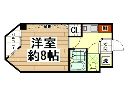 フローラルながせ(1K/1階)の間取り写真