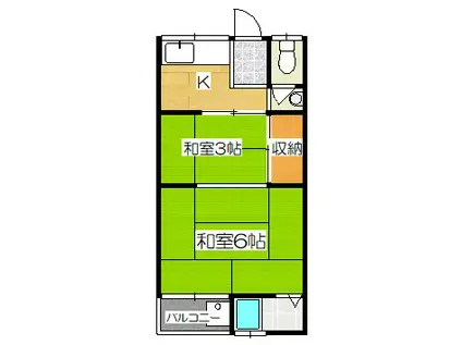 輝 湖 里(2K/1階)の間取り写真