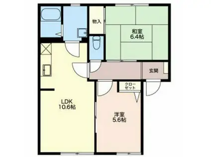 ドリームハウス(2LDK/1階)の間取り写真