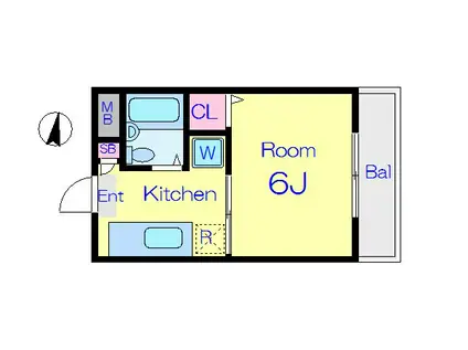 メゾンアサヒ(1K/3階)の間取り写真